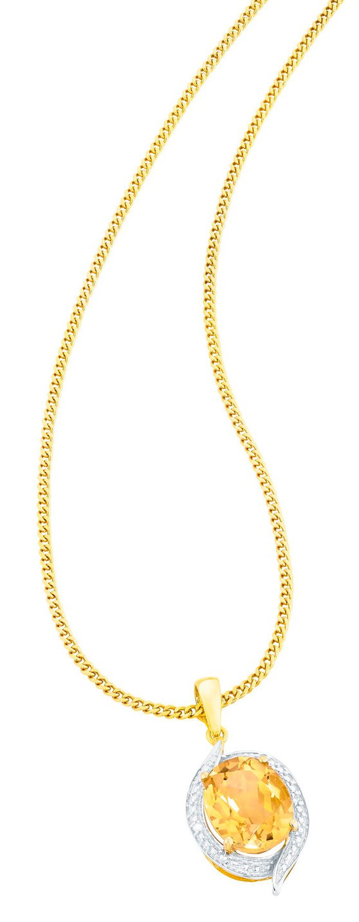 Anh&auml;nger mit echt Citrin und Diamanten 