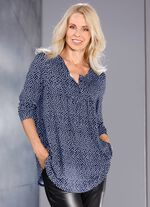 Shirt-Tunika mit h&uuml;bscher F&auml;ltelung MARINE-WEISS