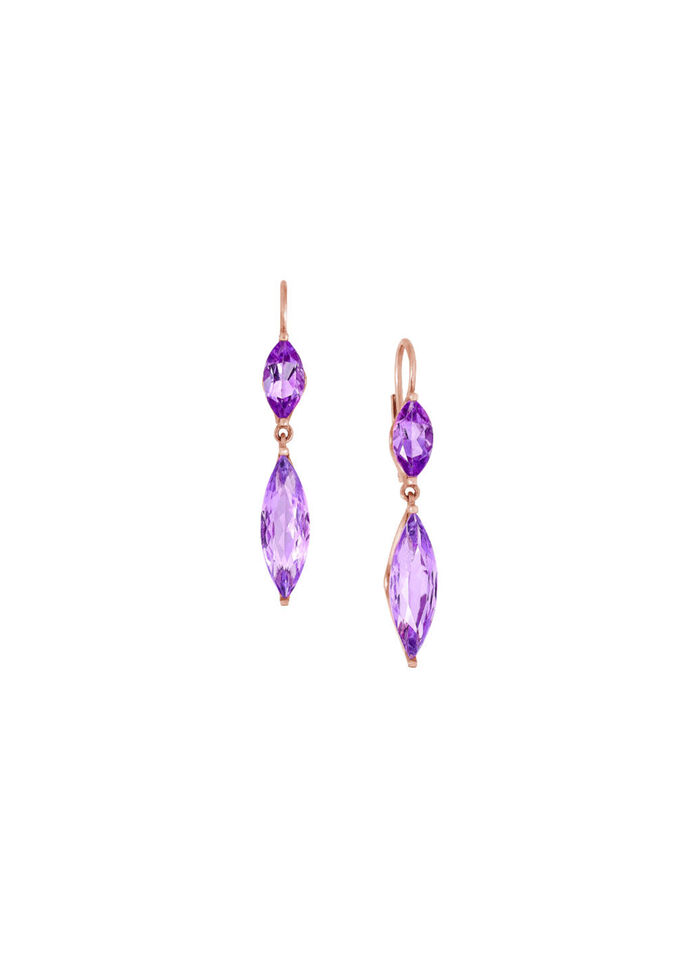 Rosévergoldete Ohrhänger mit echt Amethyst 