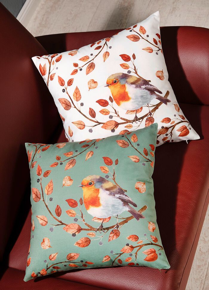Kissenbezug mit Vogel auf Zweig Motiv 