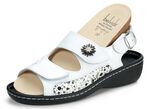 ELENA EDEN, bequeme Damen-Sandalen, Weite H, mit herausnehmbarem Fu&szlig;bett WEISS