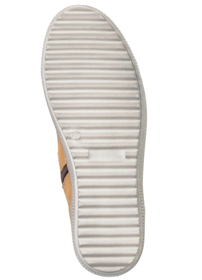 ELENA EDEN Schn&uuml;r-Bootie aus Nubukleder, mit Leder-Applikation CURRY