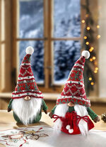 Wichtel mit winterlichen Zipfelmützen, 2er-Set