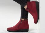 ELENA EDEN Stiefelette mit Nappaleder-Besatz RUBINROT