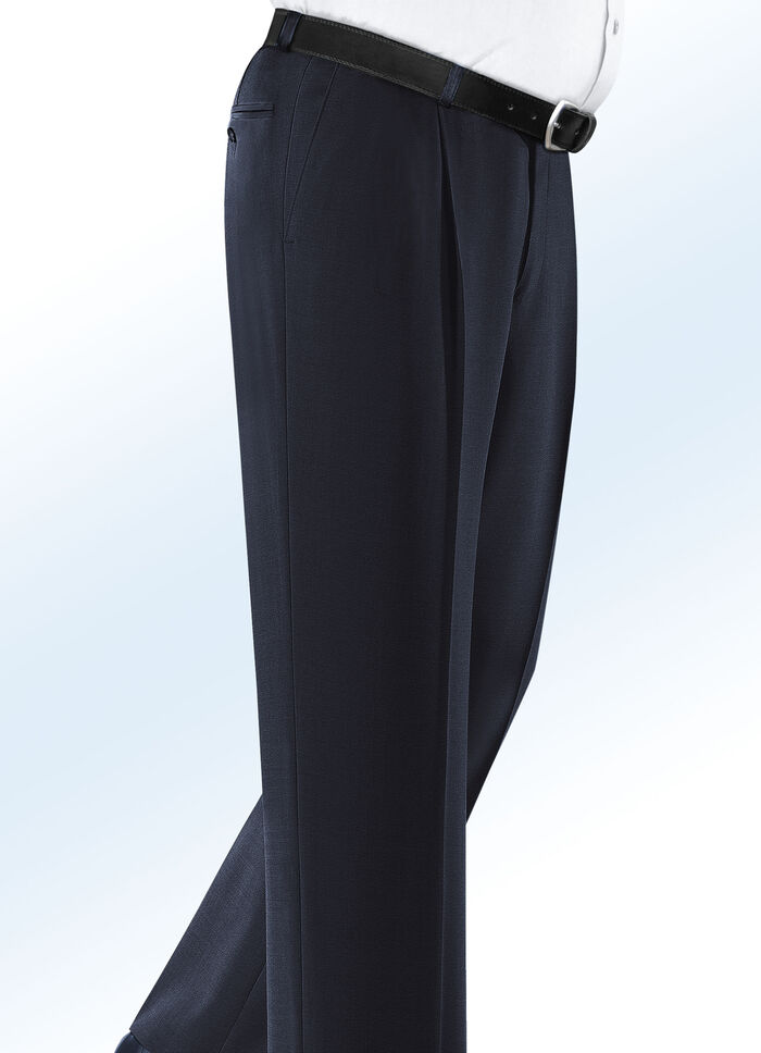 "Klaus Modelle"-Unterbauchhose mit Bundfalten in 4 Farben MARINE