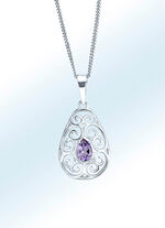 Anhänger mit Panzerkette und echtem Amethyst 