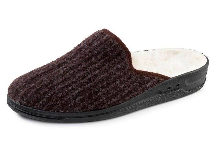 Gef&uuml;tterte Herren-Hausschuhe, mit Schurwolle 