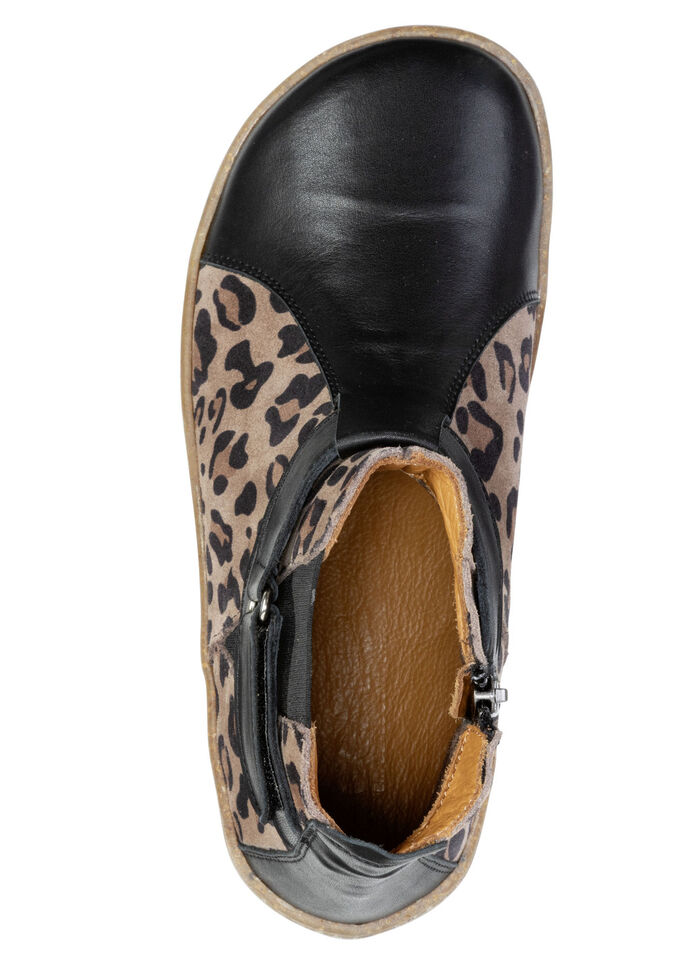 Gemini, trendige Damen-Barfußschuhe, Weite G, mit herausnehmbarem Fußbett SCHWARZ-TAUPE