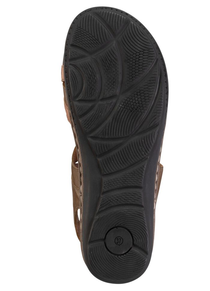 ELENA EDEN Sandale aus Nappaleder mit Kontrastbes&auml;tzen BRAUN