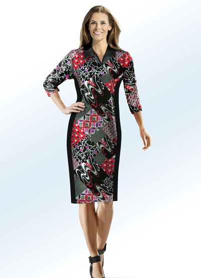 KLAUS MODELLE Kleid mit Polokragen 