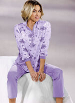 Zweierpack Schlafanzüge mit Bündchen und Knopfleiste 1X ZARTFLIEDER-BUNT, 1X ROSÉ-BUNT