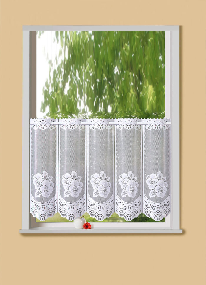 Kurzstore Stiefmütterchen mit Stangendurchzug WEISS