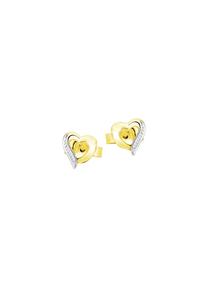 Herz-Ohrstecker in Bicolor 