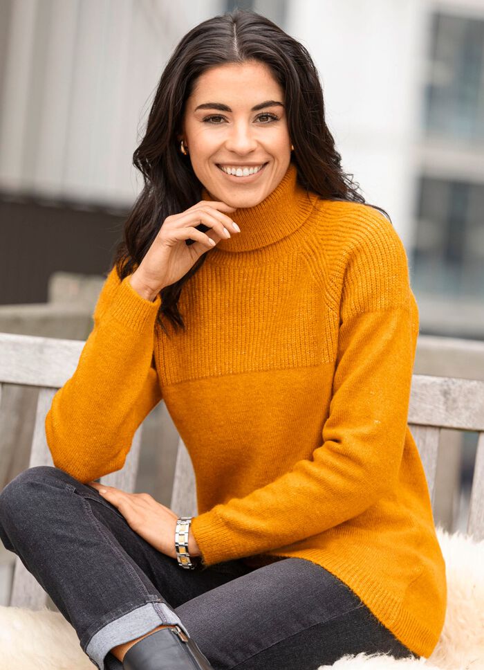 Pullover in Strickmix SAFRAN MELIERT