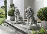 Portal-Löwen aus frostfestem Steinguss GRAU