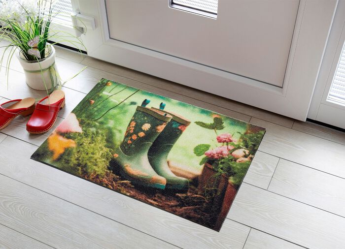 Fu&szlig;matte Gummistiefel mit rutschhemmender R&uuml;ckseite 