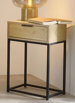 Konsole mit pulverbeschichtetem Stahlrohr-Gestell EICHE-SCHWARZ