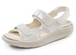 Waldl&auml;ufer, bequeme Damen-Sandalen, Weite H, mit herausnehmbarem Fu&szlig;bett CHAMPAGNER