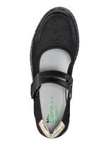 ELENA EDEN Slipper aus Nappaleder und Stretchmaterial SCHWARZ-GOLD