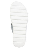 Waldläufer, bequeme Damen-Pantoletten, Weite H, mit herausnehmbarem Fußbett BLEU