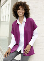 Strickweste mit Strukturmuster FUCHSIA