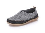 Laurina Wollfilz-Hausschuh mit Veloursbesatz GRAU-ANTHRAZIT