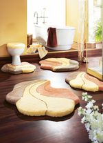 Barfu&szlig;weiche Badgarnitur Gold-Glitzergarn APRICOT