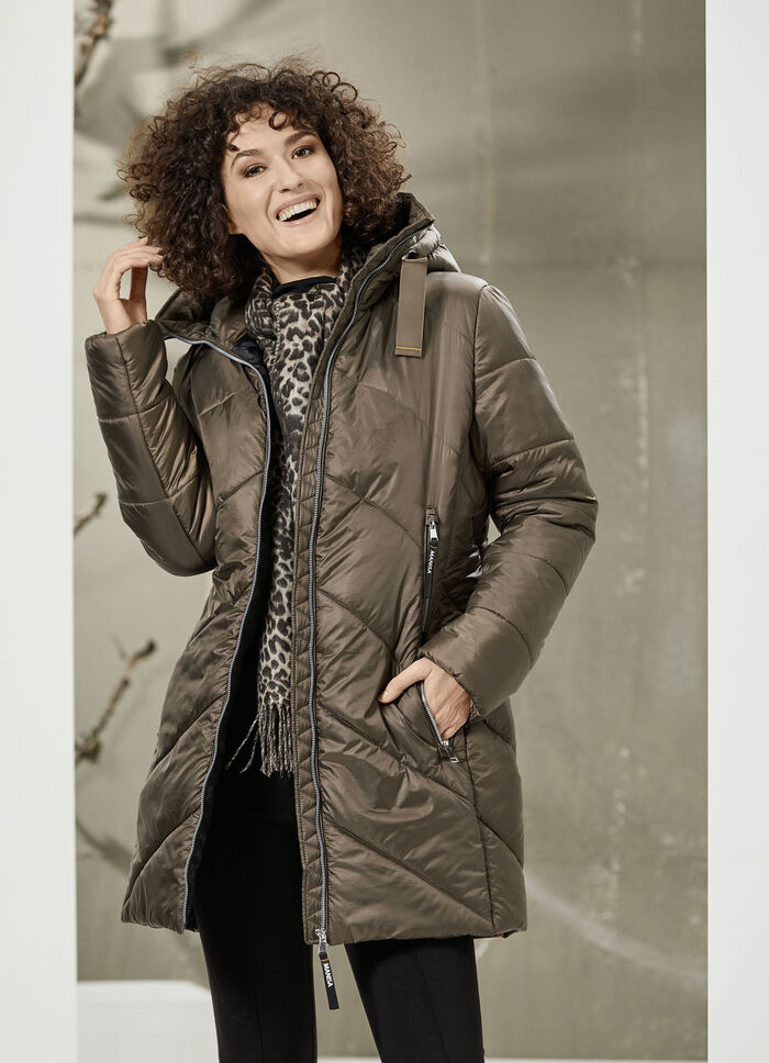 Funktions-Longjacke mit fester Kapuze 