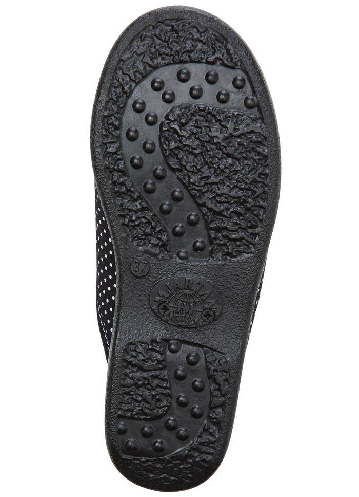 Zweierpack Pantoffeln aus gepunktetem Textilmaterial 1x BORDEAUX 1x SCHWARZ