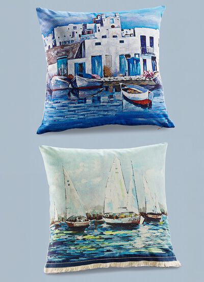 Kissenh&uuml;llen mit den bildh&uuml;bschen maritimen Dessins 