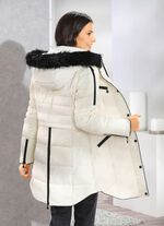 Kurzmantel mit Kunstpelz-Innenausstattung in der Kapuze 