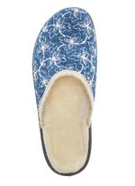 Textil-Pantoffel mit sch&ouml;ner Stickerei BLAU