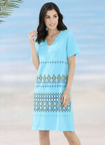 Zweierpack Kleider mit platziertem Druckdessin, aus reiner Baumwolle 