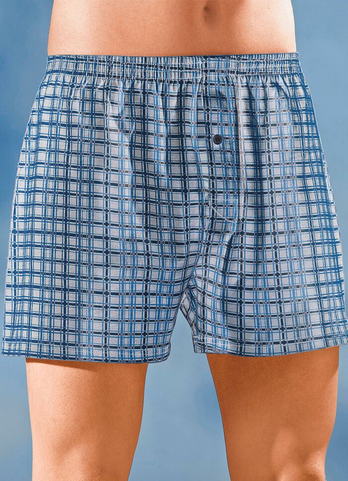 Viererpack Boxershorts mit Eingriff, bunt kariert 