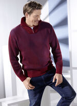 Troyer mit kurzem Rei&szlig;verschluss in 3 Farben WEINROT-BLAU