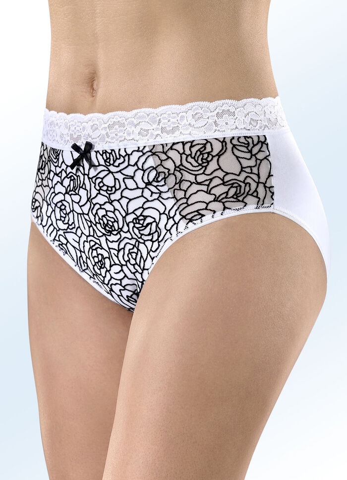 Dreierpack Slips mit unterlegtem Elastikt&uuml;ll 