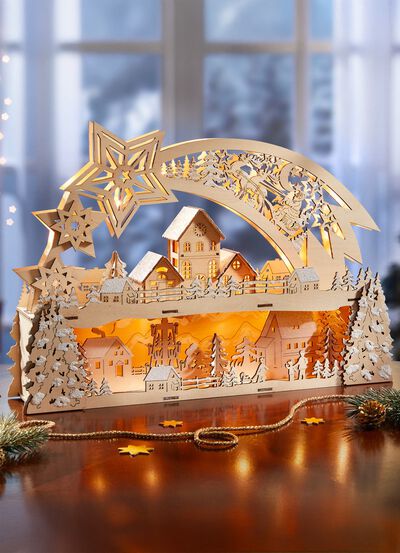 Lichterbogen aus hochwertigem Holz  