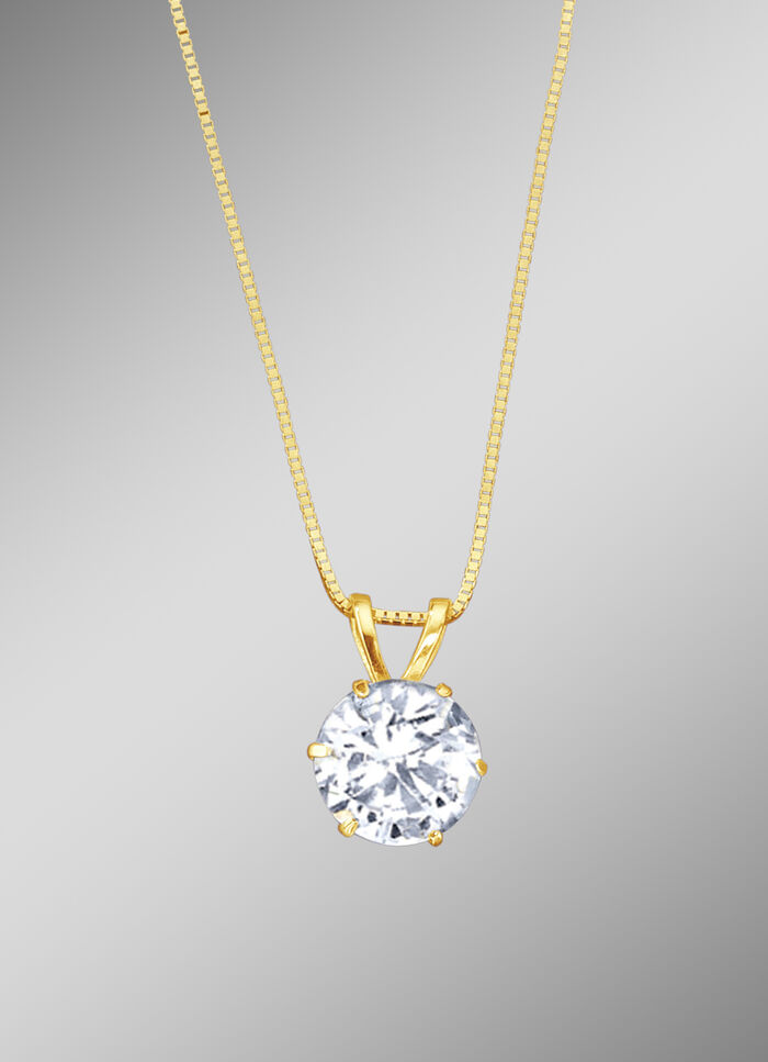 Anhänger mit synth. Zirkonia und Veneziakette 