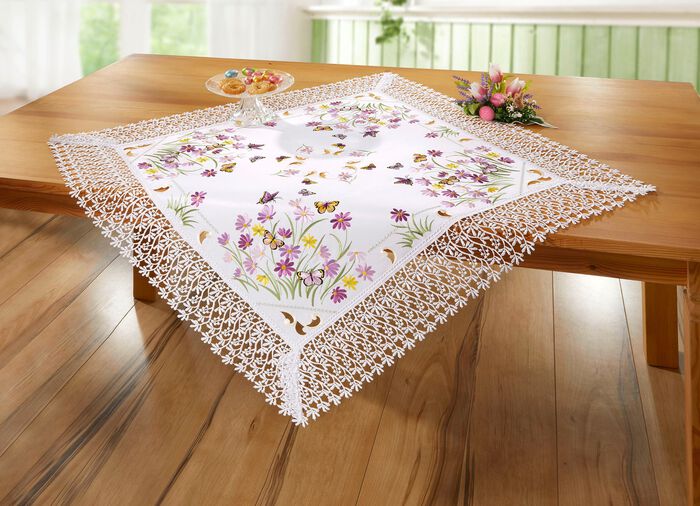 Tisch- und Raumdekoration mit Spitzenborte 