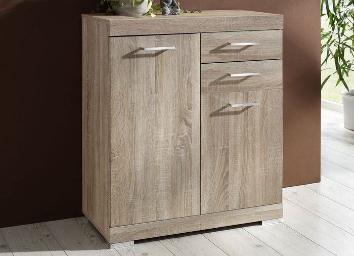 Moderne Kommodenserie mit pflegeleichter Melaminbeschichtung EICHE-SONOMA