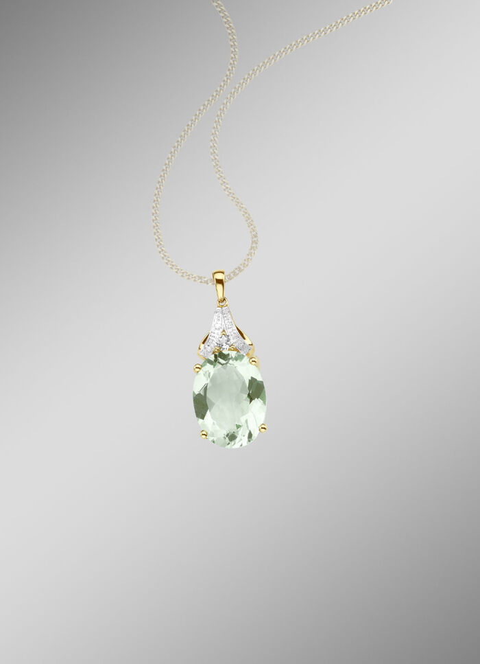 Anh&auml;nger mit echt gr&uuml;nem Amethyst 