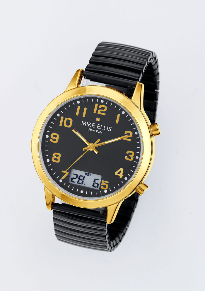 Funk-Herrenuhr mit Diamant von Mike Ellis New York 