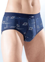 Viererpack Slips aus Feinripp, mit Eingriff, allover dessiniert 