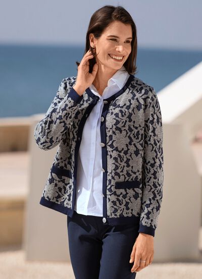 Strickjacke in Garnmix 