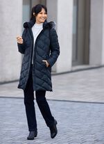 Kurzmantel mit abnehmbarem Kunstpelz-Besatz NAVY