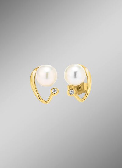 Klassische Eleganz: Ohrstecker mit S&uuml;&szlig;wasser-Zuchtperlen 