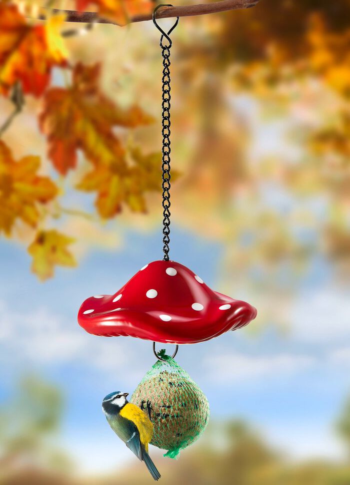 Meisenkn&ouml;delhalter in Fliegenpilzform 