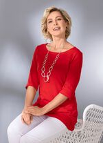 Shirt mit Rundhalsausschnitt in 3 Farben ROT
