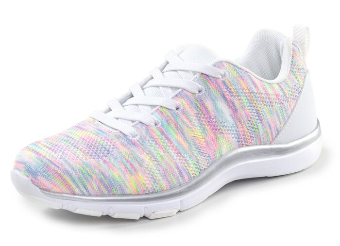 ELENA EDEN, trendige Damen-Sneaker, mit herausnehmbarem Fu&szlig;bett WEISS-BUNT