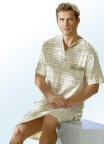 Nachthemd mit Knopfleiste und Seitenschlitzen, kurzarm 